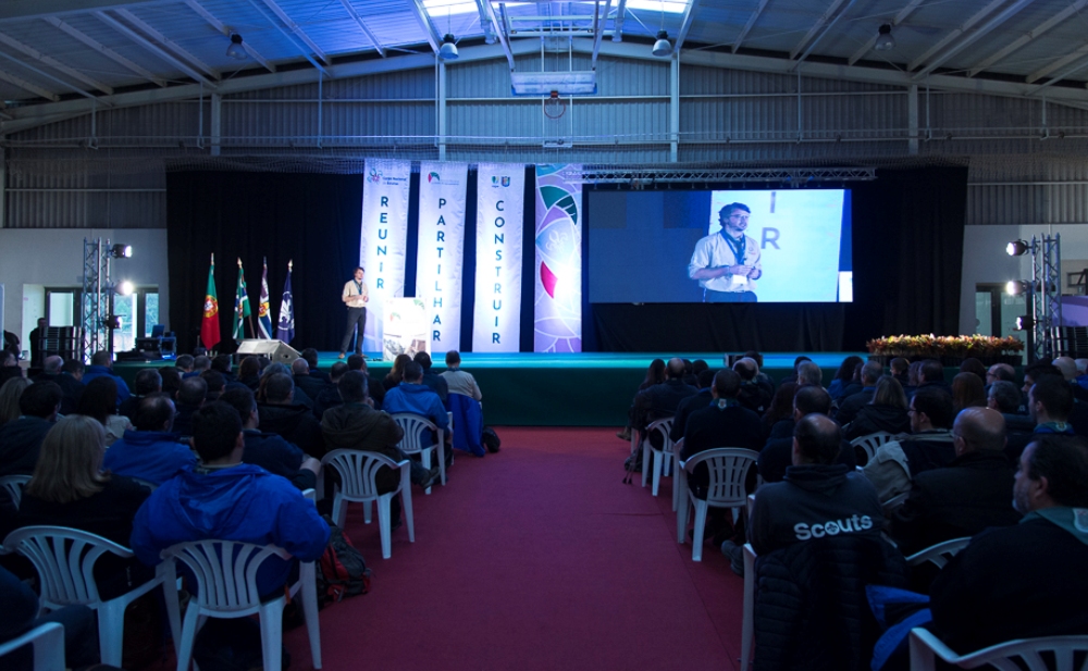 O arranque do Encontro Nacional de Chefes de Agrupamento.