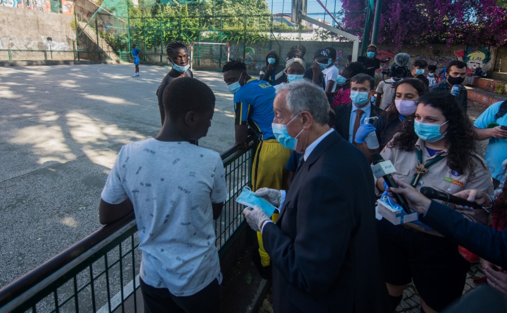 Presidente da República participou ativamente nesta ação de sensibilização junto dos jovens.