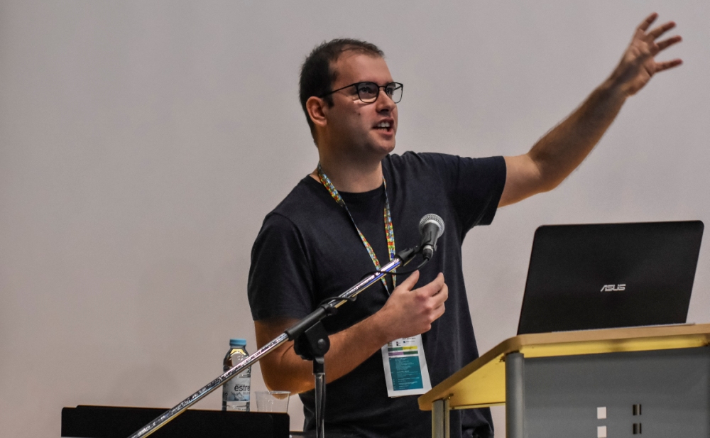 João Antunes a apresentar o software para Arquivos online para edições impressas de jornais.